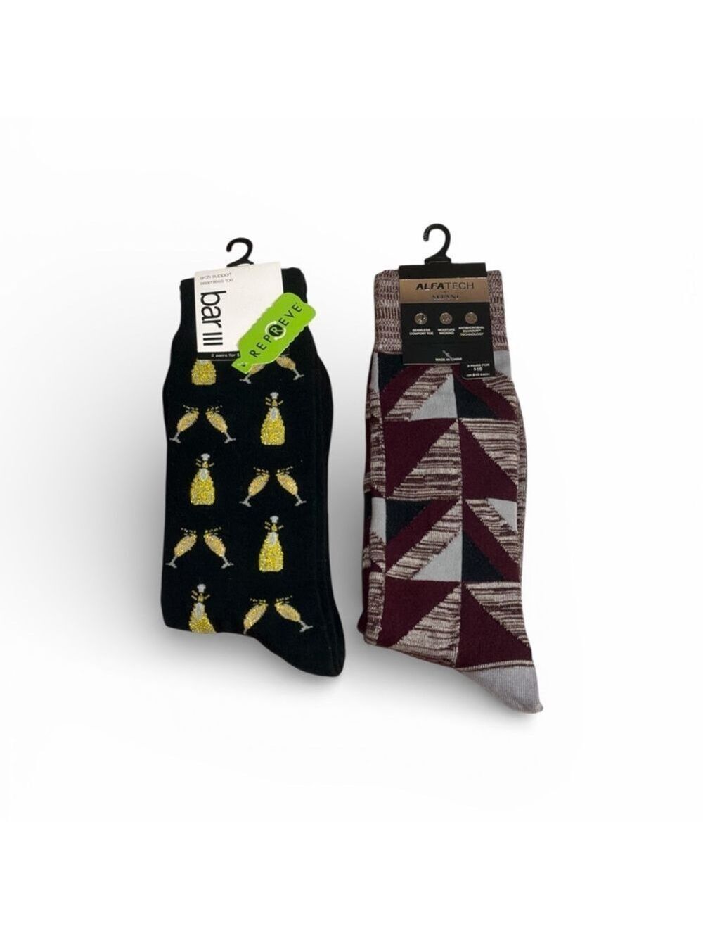 Bar III Black Yellow Graphic Socks NWT